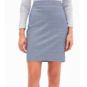 Banana Republic Chambray Blue Windowpane Skirt